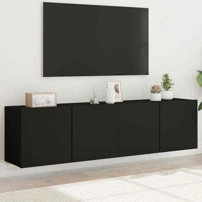 vidaXL TV skrinky nástenné 2 ks čierne 80x30x41 cm
