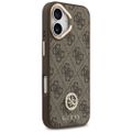Guess 4G Strass Logo & Big Strap Metal Buttons MagSafe puzdro pre iPhone 17 hnedá