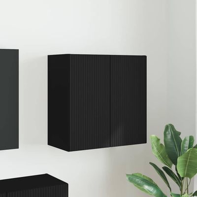 vidaXL TV nástenná skriňa Čierna 59,5 x 31 x 60 cm Kompozitné drevo