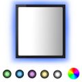 vidaXL Kúpeľňové zrkadlo s LED, lesklé čierne 40x8,5x37cm, akryl