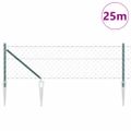 vidaXL Reťazová brána s hrotmi 25 x 0,6 m PVC potiahnutá oceľ Zelená