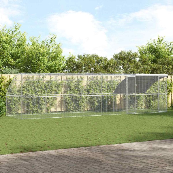 vidaXL Klietka pre sliepky 4 pcs Strieborná 800 x 200 x 200 cm