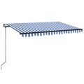 vidaXL Manuálne zaťahovacia markíza 400x300 cm modro-biela
