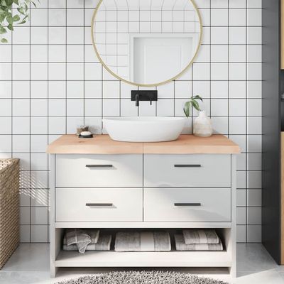 vidaXL Kúpeľňová doska 120x60x(2-6) cm neošetrený masív