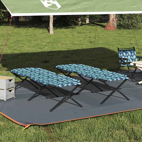 vidaXL Skladacia kempingová posteľ List 2 pcs Les 210 x 80 x 46 cm