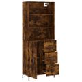 vidaXL Vysoká skrinka dymový dub 69,5x34x180 cm spracované drevo