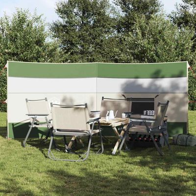 vidaXL Kempingový vetrolam zelený 340x130 cm vodeodolný