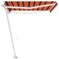 vidaXL Ručne zaťahovacia markíza s LED 400x350 cm oranžovo-hnedá