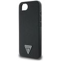 Guess HC MagSafe Grained PU Triangle Logo Case for iPhone 16e Black