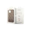 Puzdro Guess pre iPhone 14 Pro Max 6,7" GUHCP14XG4GLBR hnedá PC/TPU 4G PU puzdro s Bottom Stripe Metal Logo