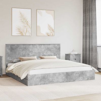 vidaXL Úložná posteľ Betónová šedá 200 x 200 cm Kompozitné drevo