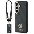 Obal Guess 4G Big Rhinestone Triangle Strap MagSafe pre Samsung Galaxy S26 čierna