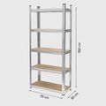 Kovový úložný regál Atos RB-1255 150x70x30 cm strieborný