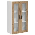 vidaXL Nástenný sklenený kabinet LUCCA Dub artisan 60 x 31 x 100 cm