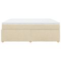 vidaXL Posteľný rám boxspring s matracom krémový 180x200 cm látka