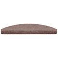 vidaXL Schodové rohože, samolepiace, 15 ks, 65x21x4 cm, svetlohnedé, polkruhové, veľké