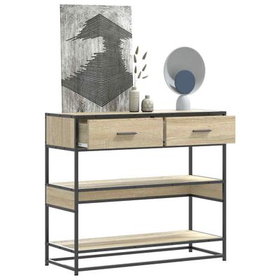 vidaXL Konzolový stolík dub sonoma 90x35x80 cm kompozitné drevo
