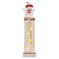 LED dekorácia drevená – snehuliak, 46 cm, 2x AA, vnútorná, teplá biela, časovač