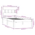 vidaXL Posteľný rám, biely drevený masív 75x190cm malé jednolôžko