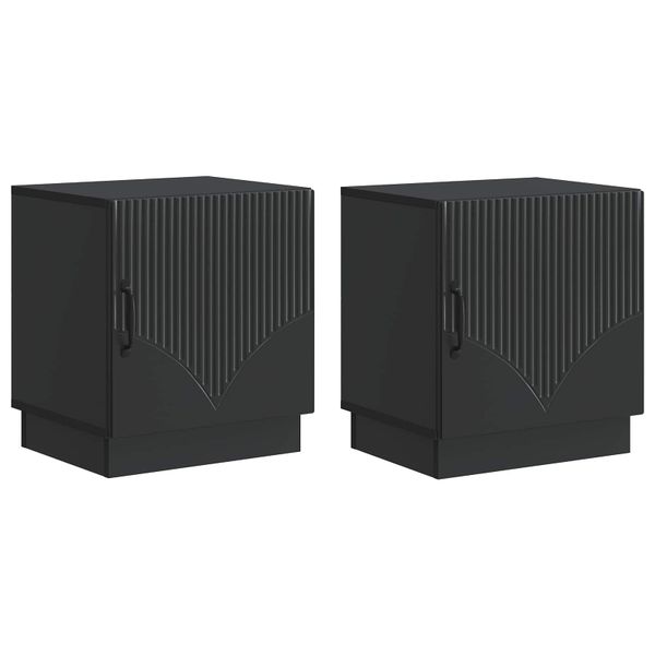 vidaXL Nočný stolík 2 pcs Čierna 43 x 34,5 x 47 cm Kompozitné drevo