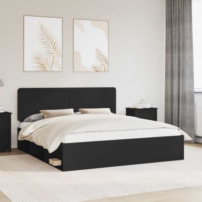 vidaXL Rám postele Čierna 180 x 200 cm Masívne borovicové drevo