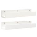 vidaXL Nástenné skrinky 2 ks biele 50x12x9 cm masívna borovica