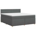 vidaXL Posteľ boxspring s matracom Tmavosivá 140 x 200 cm Látka