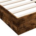 vidaXL Posteľný rám s LED svetlami dymový dub 75x190 cm