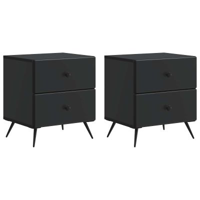 vidaXL Nočný stolík 2 pcs Čierna 43 x 34,5 x 47,5 cm Kompozitné drevo