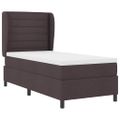 vidaXL Posteľ s pružinovým rámom Tmavo hnedá 90 x 200 cm látka
