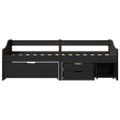 VidaXL Denná posteľ s 3 zásuvkami bez matraca "IRUN" Čierna 90x200 cm