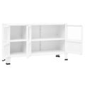vidaXL Komoda v priemyselnom štýle biela 105x35x62 cm oceľ a sklo