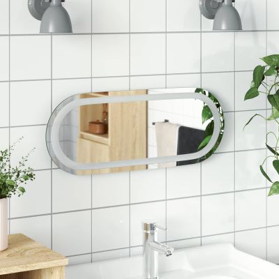 vidaXL Zrkadlo do kúpeľne s LED Priehľadná 50 x 20 cm tvrdené sklo