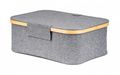 Úložný box G21 40 x 30 x 15 cm, bambusový s vekom, sivý