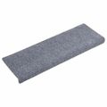 vidaXL Schodové rohože, samolepiace, 10 ks, 65x21x4 cm, svetlosivé, s obdĺžnikovým okrajom