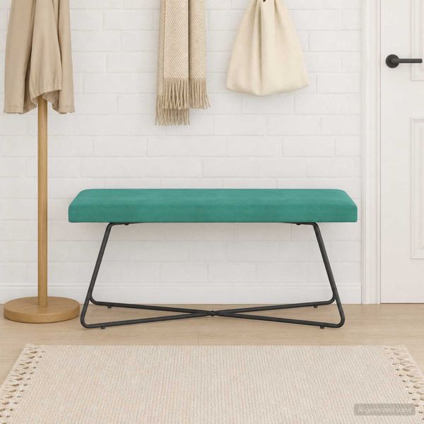 vidaXL lavička Tyrkysová 110 x 40 x 45 cm Zamat