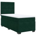 vidaXL Posteľný rám boxsping s matracom tmavozelený 90x200 cm zamat