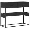 vidaXL Konzolový stolík čierna 90x35x80 cm kompozitné drevo