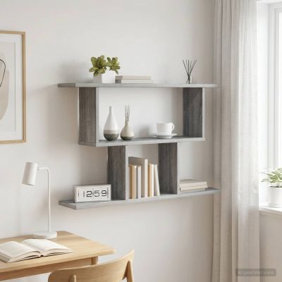 vidaXL Stenná polica Sivý Sonoma 80 x 15 x 50,5 cm Kompozitné drevo