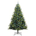vidaXL Umelý skladací vianočný stromček 300 LED diód Zelená 240 cm
