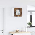 vidaXL Nástenný sklenený kabinet LUCCA Dymový dub 40 x 31 x 40 cm