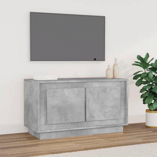 vidaXL TV skrinka betónová sivá 80x35x45 cm spracované drevo