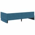 vidaXL Rohový rám postele s čelnou doskou Modrá 100 cm x 200 cm Zamat