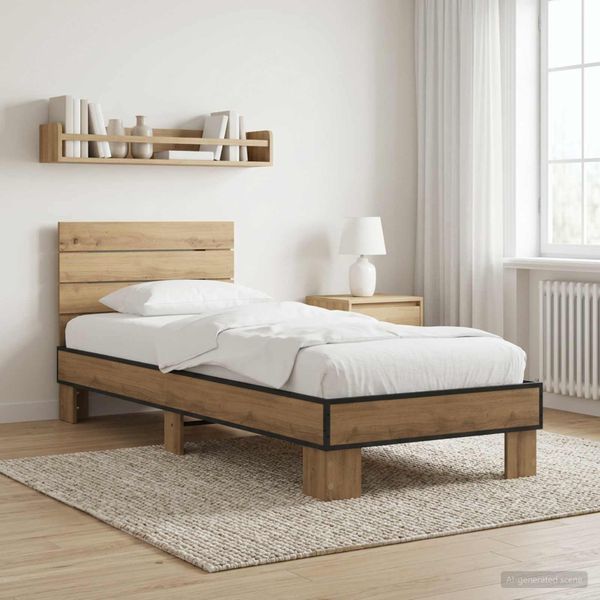 vidaXL Rám postele s čelom Dub artisan 80 x 200 cm Kompozitné drevo
