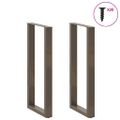 vidaXL Nohy barového stola v tvare U, 2 ks, prírodná oceľ, 40 x (100-101) cm, oceľ