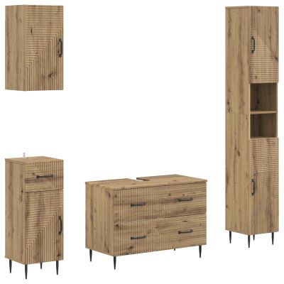vidaXL Súprava kúpeľňových skríň v 4 kusoch HAARLEM Dub artisan