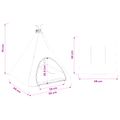 vidaXL Psí teepee s vankúšom Biela a šedá 60 x 60 x 70 cm Polyester