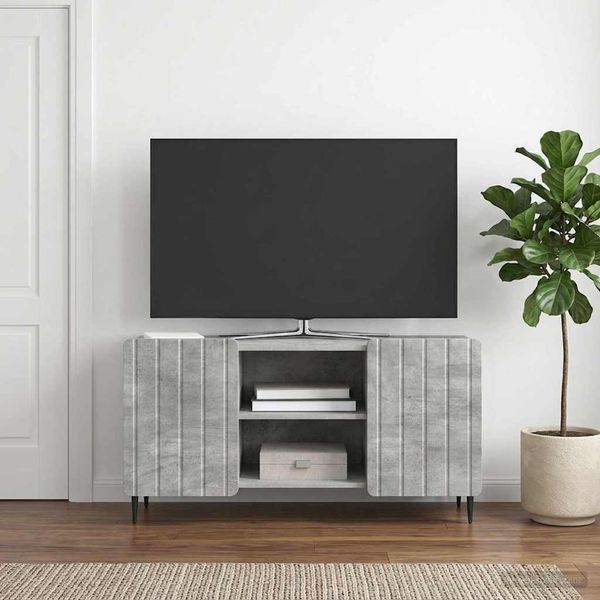 vidaXL TV skrinka Betónovo sivá 102 x 34,5 x 52 cm Kompozitné drevo