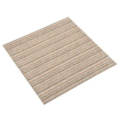vidaXL Koberec 20 pcs Pruhovaná béžová 50 x 50 cm 100% polypropylén