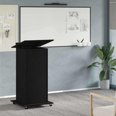 vidaXL Pódium so zásuvkou Čierny dub 55 x 55 x 107 cm Kompozitné drevo